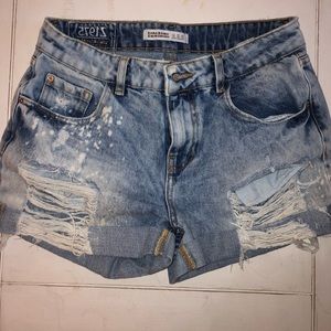 Zara Distressed Jean Shorts